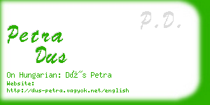 petra dus business card